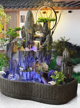 室内外假山流水景观摆件循环水系水景喷泉阳台庭院落地水池造景