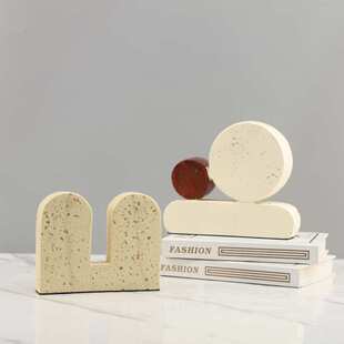 现代简约几何树脂仿洞石艺术软装摆件客厅卧室玄关电视柜家居饰品