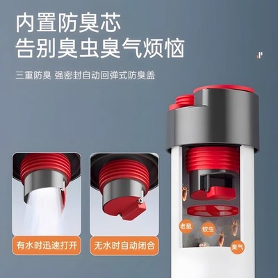 厨房多功能集成下水管道防臭密封塞通用净水器小厨宝排水管分流器