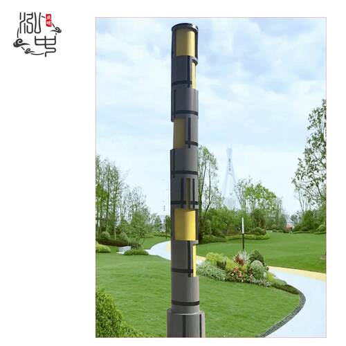 3米造型景观灯 激光割庭院路灯 黄色亚克力灰色透光Garden light