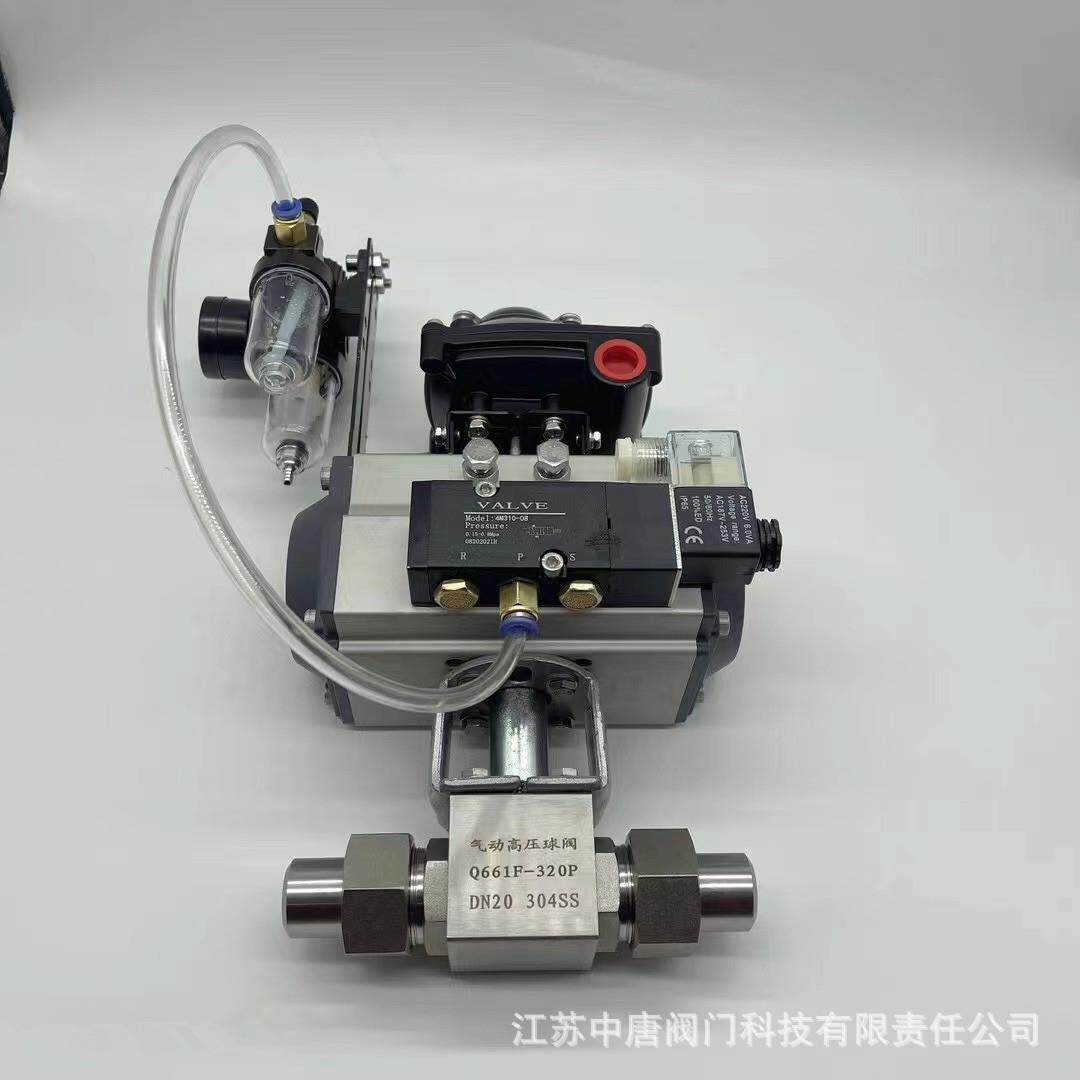 Q621F-320P不锈钢气动外螺纹球阀Q661F-320P气动高压带管焊接球阀
