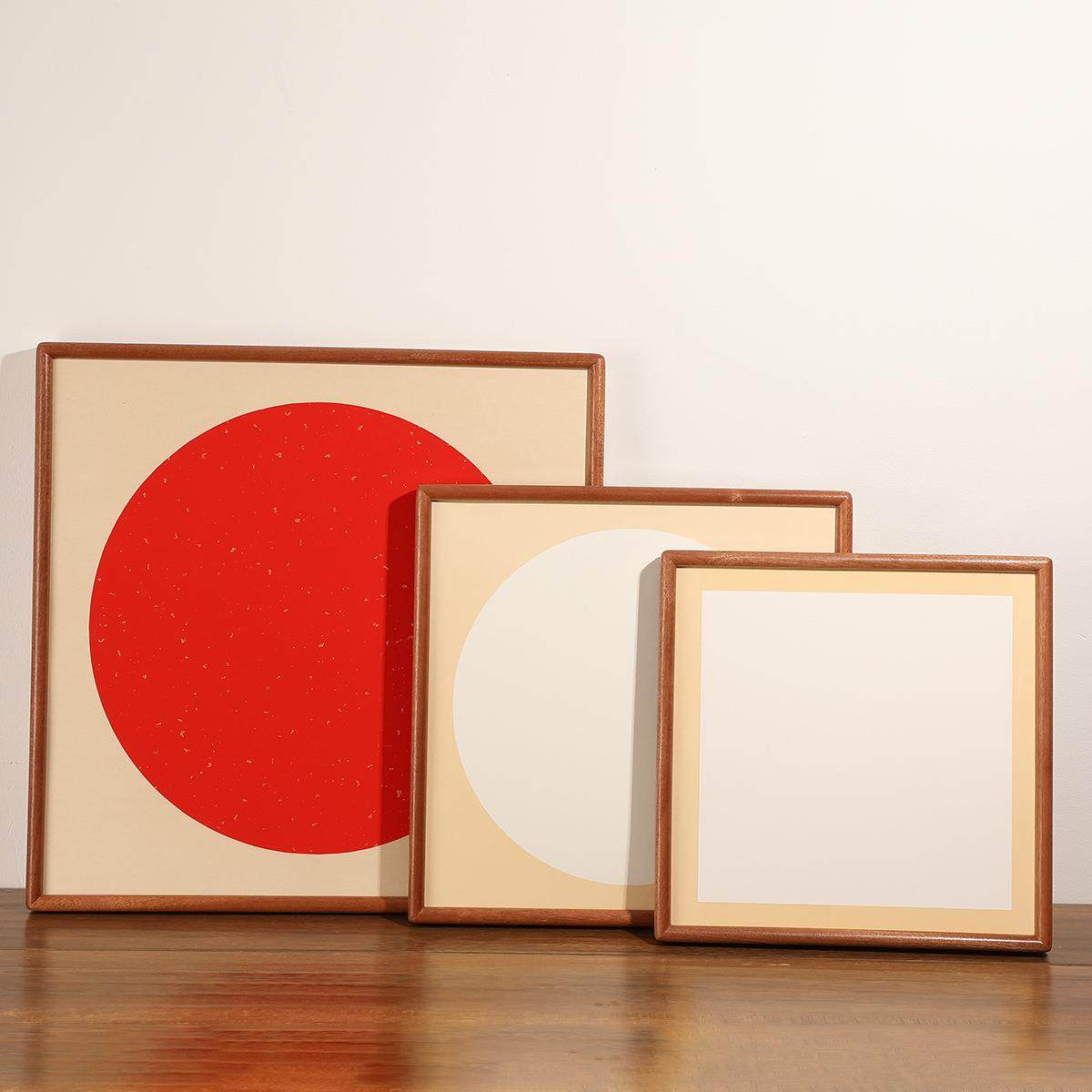 新中式实木圆角榫卯画框装裱字画国画相框挂墙自装外空框333850