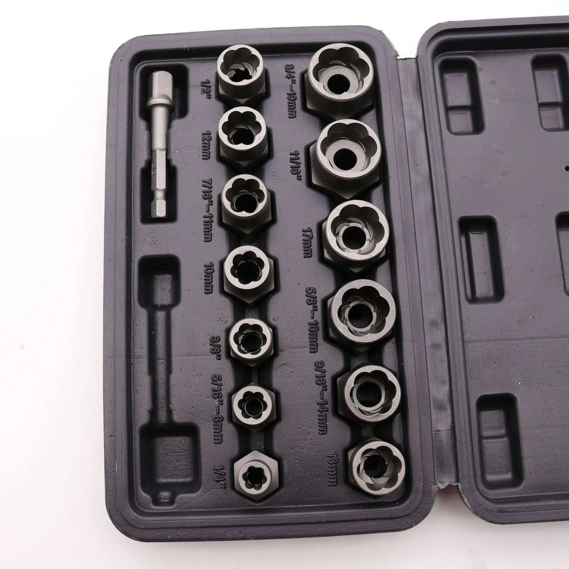 14pcs套装螺帽取出器破损残缺螺丝螺母取出器 厂家断丝取出器