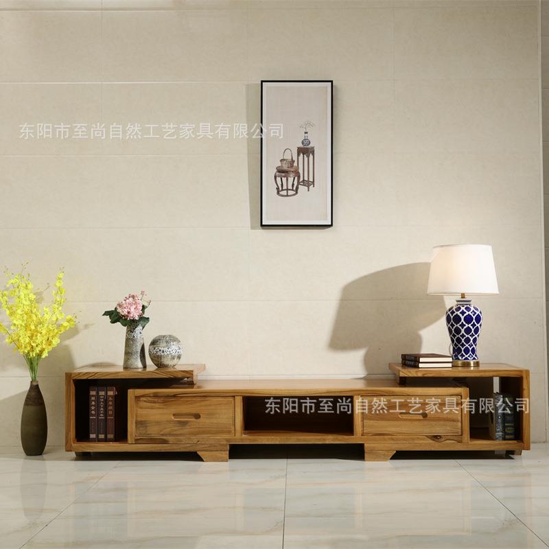 香樟木电视柜子 香樟木原木落地柜 香樟木可伸缩电视柜