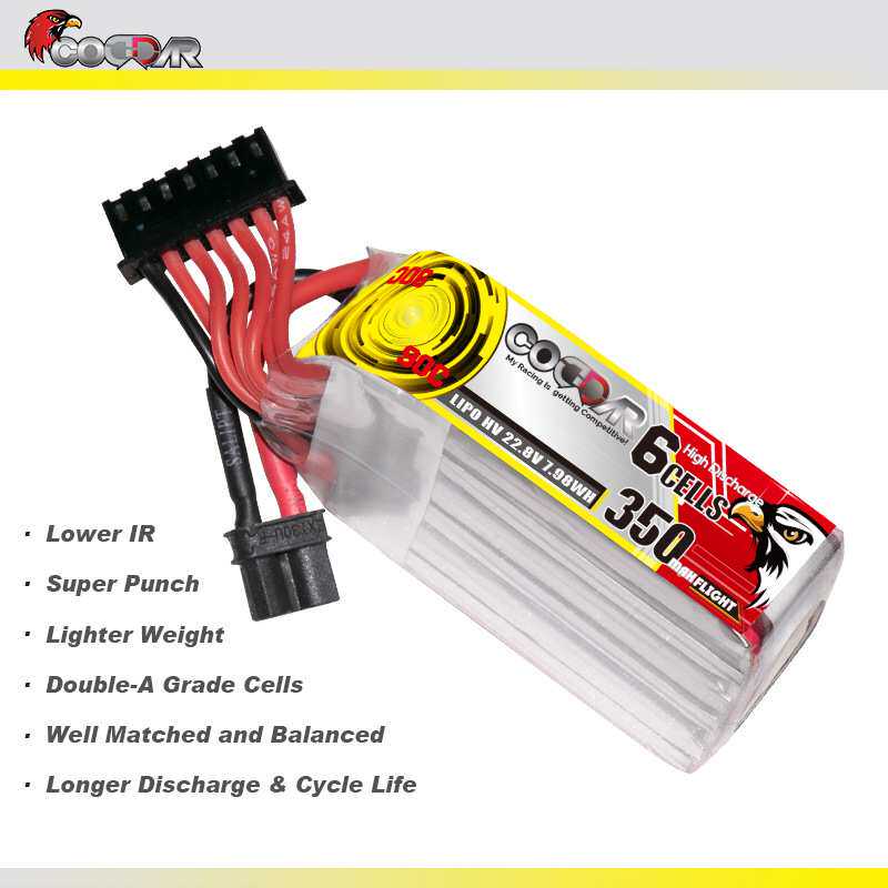 鹰氪CODDAR 350MAH 6S 22.8V 90C HV室内空心杯高倍率锂电池 LIPO