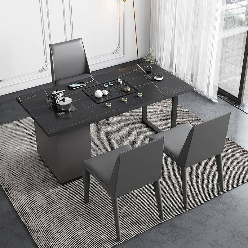 意式岩板时尚茶桌椅组合桌客厅家用轻奢现代简约办公室泡茶一体式