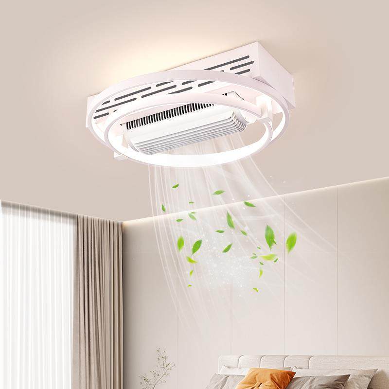 【折扣价】跨境横栏镇卧室滚筒式无叶风扇灯简约房间主卧室静音带