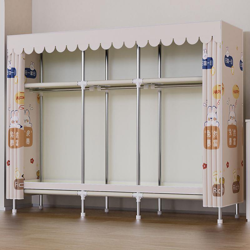 【折扣价】简易衣柜出租房家用卧室组装钢管加固加粗加厚收纳柜大