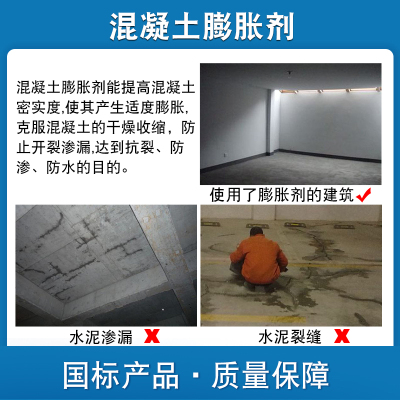 蓬胀剂水泥混凝土砂浆实验配比微蓬胀自流平无收缩灌浆料发泡低碱