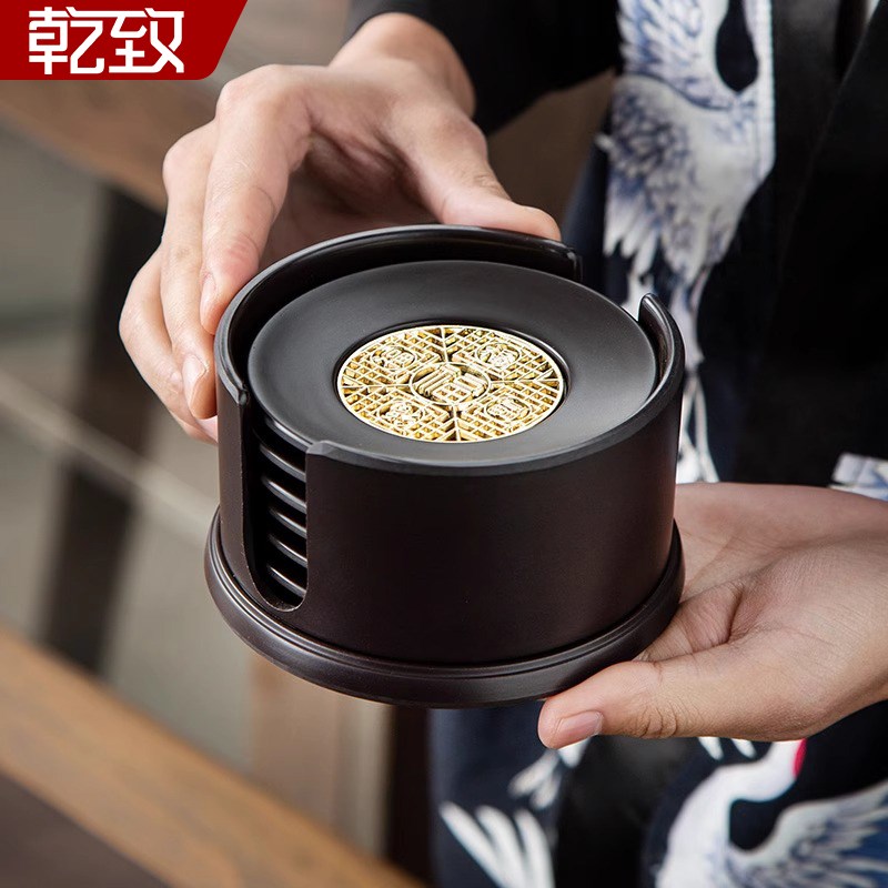 茶杯垫套组家用中式茶杯隔热垫茶托底座茶垫功夫茶具配件茶桌摆件
