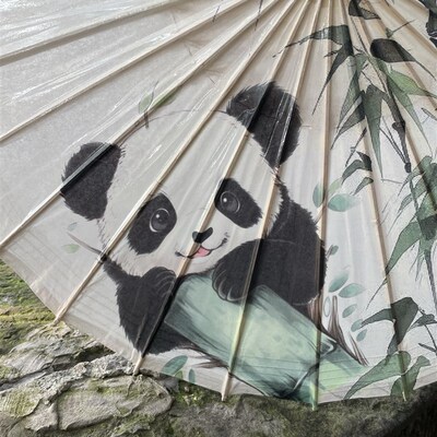 非遗许家油纸伞古风晴雨两用汉服国风熊猫伞送礼油纸伞