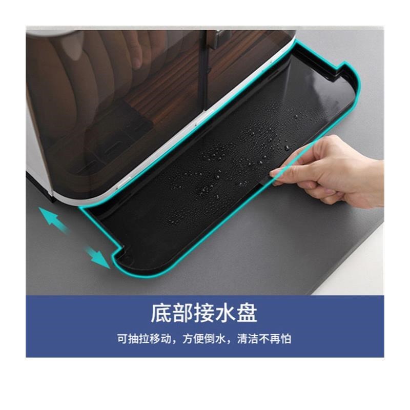 新款碗盘置物架带盖双层装碗箱放餐具碗筷沥水桌面收纳盒塑料碗柜