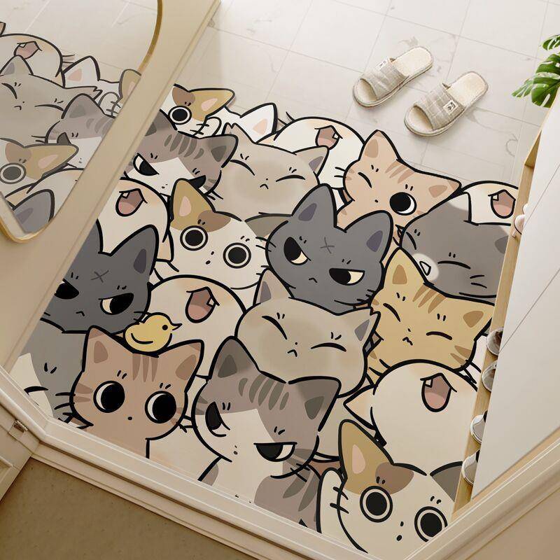 【折扣价】卡通可爱皮革地垫家用玄关进门入户异形地垫客厅防滑可