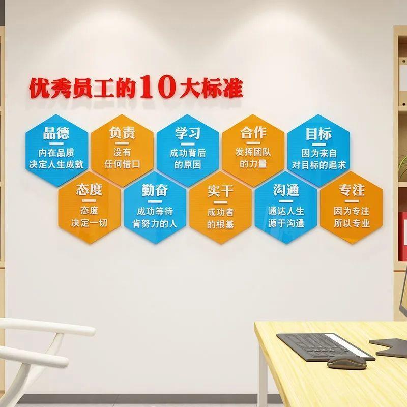 【折扣价】优秀员工荣誉墙亚克力墙贴企业文化墙文化办公室装饰励