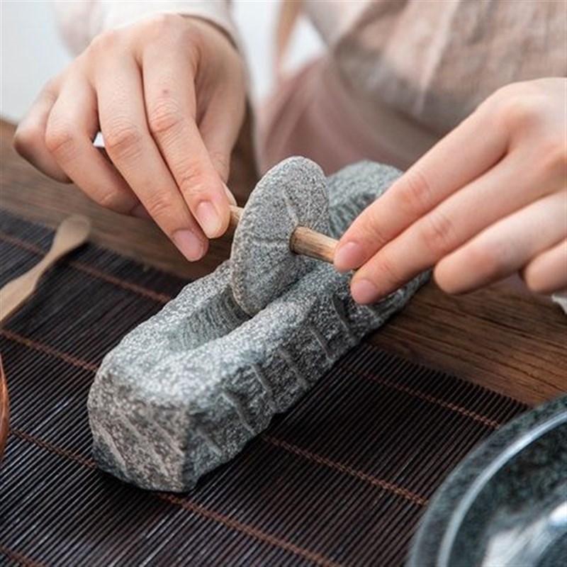 手工磨粉器石碾子西药研磨器中药研磨器手动中药石碾子药物碾磨器