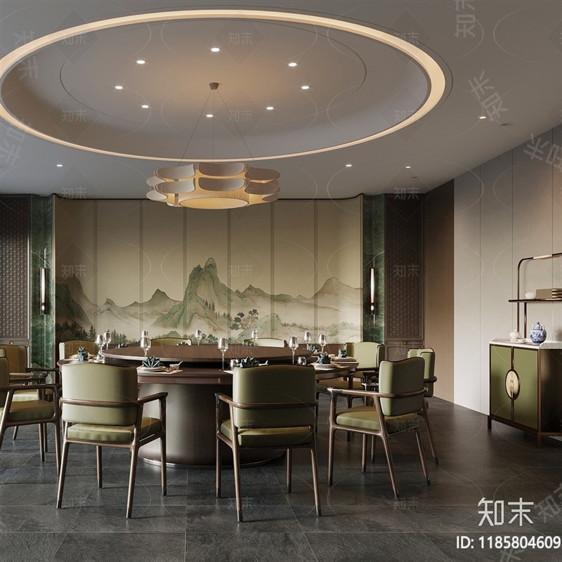 新中式酒店电动餐桌椅火锅大圆桌岩板转盘20人餐桌餐椅子别墅饭桌