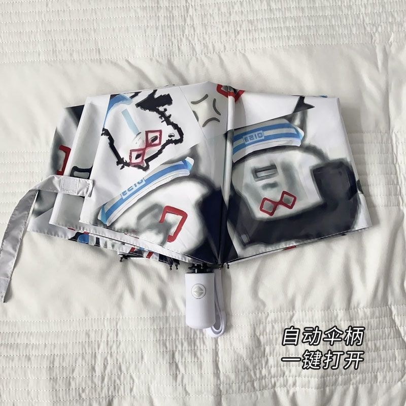 抽象雨伞搞笑表情包小语K全自动晴防晒伞黑胶防紫外线遮阳伞女太