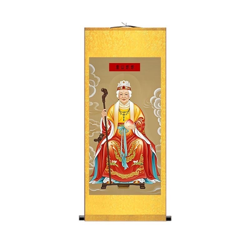 泰山奶奶画像碧霞元君图老奶奶像天仙圣母书房玄关装饰挂画挂图