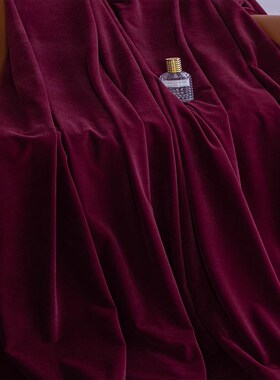 2021年新款加厚双面麻简约纯色布拼接成品窗帘全遮光卧室奢华红色