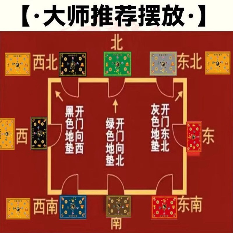 七星入户门地垫铜制五帝钱七帝钱镶嵌脚垫红色竖版门垫满铺定制
