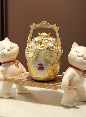 入户玄关招财猫发财树摆件送朋友店铺开业礼物公司前台聚财装饰品