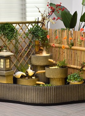 中式装饰庭院室内阳台户外鱼池造景循环水假山水景观摆件流水喷泉