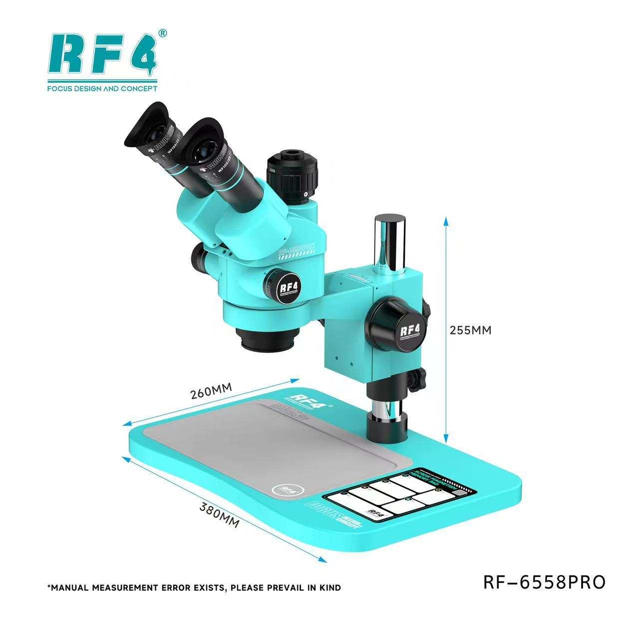 RF4三目显微镜6565PRO手机维修检测主板电路板高清目镜6-65变倍镜