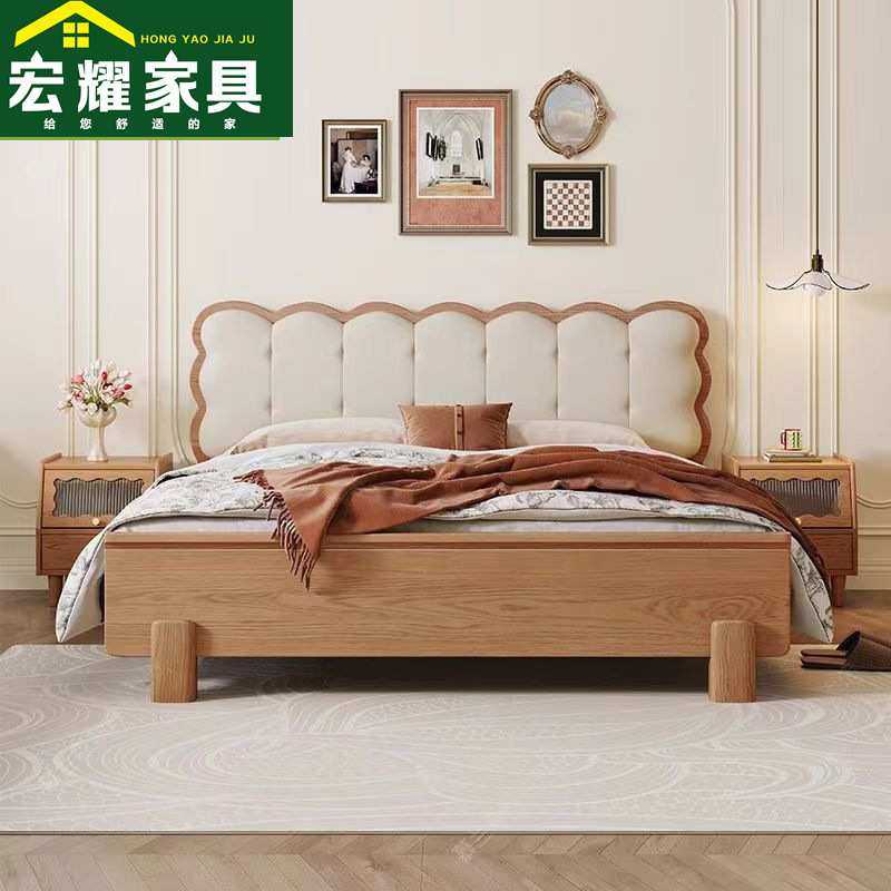 白蜡木实木床中古风1.8米单双人床主卧家用1.5米奶油风软靠婚床,模玩/动漫/周边/娃圈三坑/桌游,模型制作工具/辅料耗材,淘宝优惠券,粉丝福利购,淘宝优惠卷