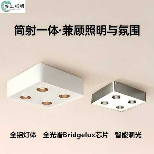 全光谱智能明装筒射一体防眩射灯斗胆灯家用客厅卧室led照明灯具