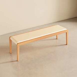 奶油风原木色实木长条凳白蜡木北欧简约日式家具客厅换鞋凳床尾凳