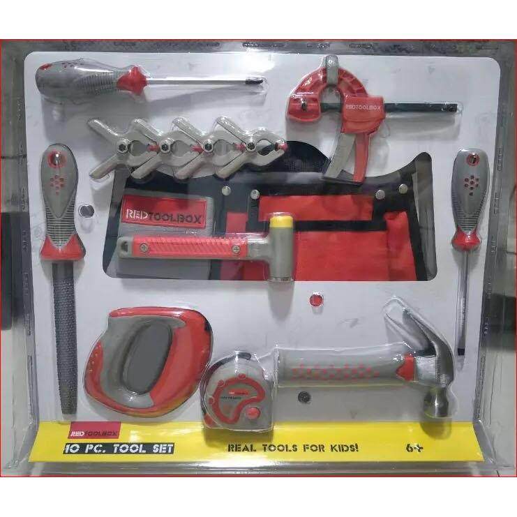 创客木工坊儿童工具锉螺丝刀锤护目镜手套卷尺大童工具十件套