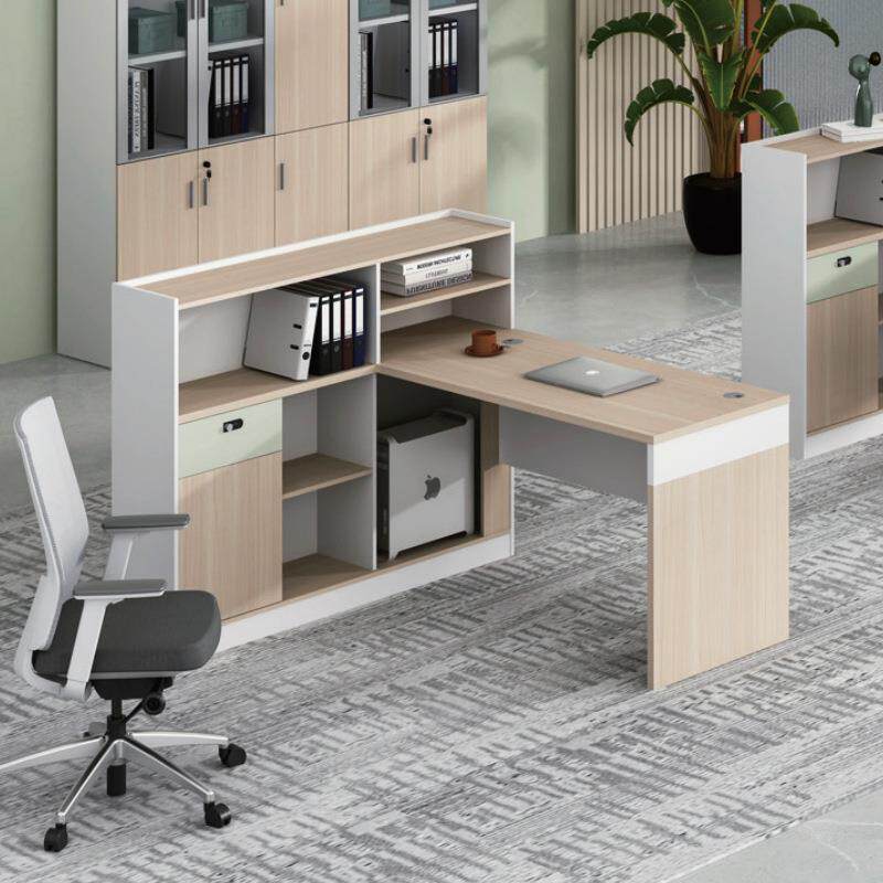 财务办公桌单人屏风员工位现代两人位带侧柜桌办公室桌子带柜卡座