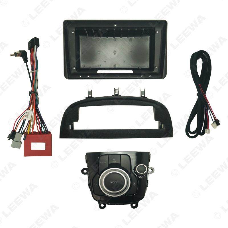 适用13-19马自达3昂克赛拉9寸安卓大屏导航面板改装电源线协议盒