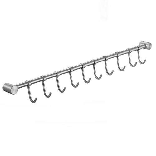 壁挂不锈钢厨房挂钩304活动挂衣10钩浴室五金衣帽挂钩3至10钩可选