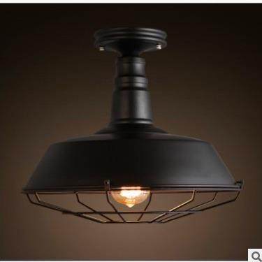 复古工业风个性艺术客餐厅灯美式单头吧台锅盖美式乡村餐吊灯