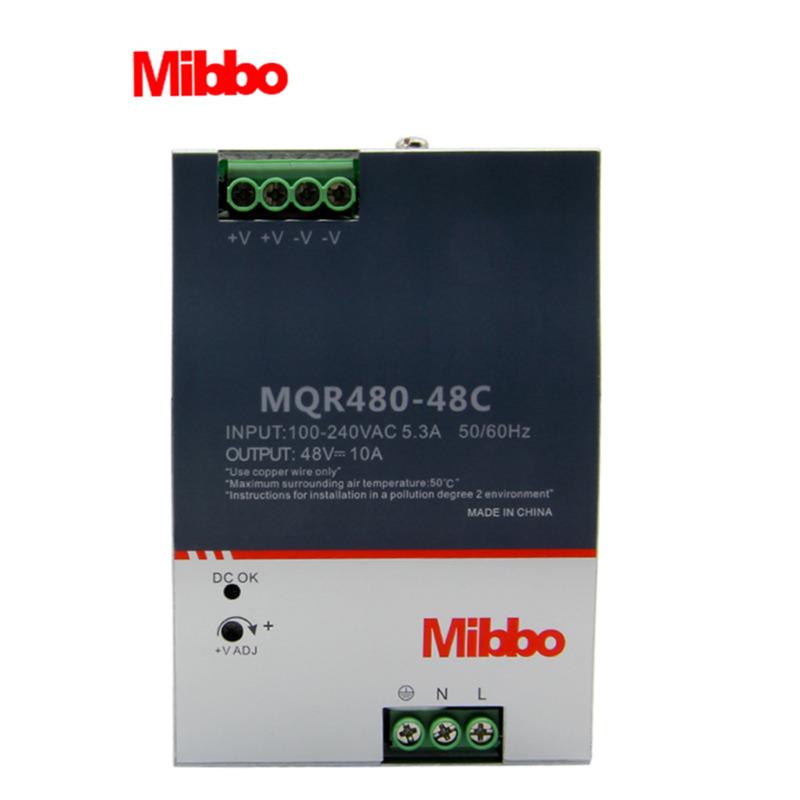 Mibbo米博导轨式工控PLC驱动开关电源MQR480W24V48VNDR系列