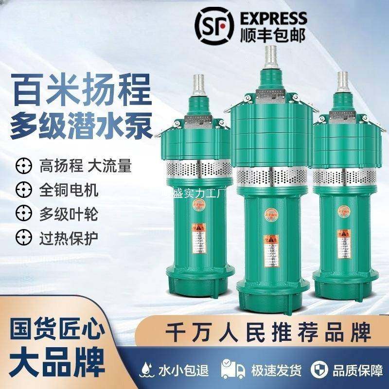 人民水泵多级潜水泵小老鼠上海高扬程大流量220v深井泵380v抽水泵