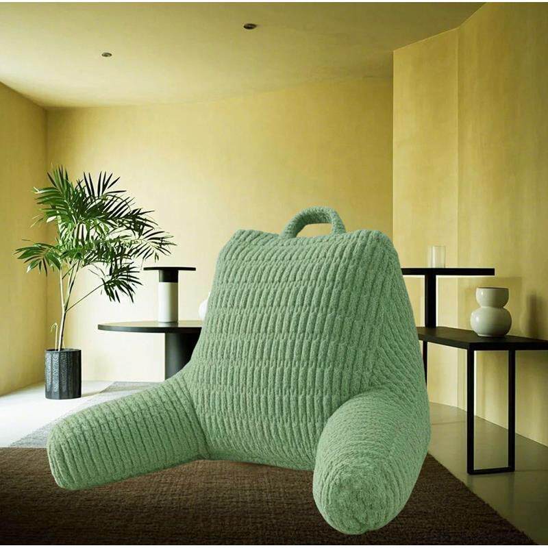 碎记忆绵阅读枕灯芯绒麦穗条纹有扶手床头靠被沙发腰靠可拆洗