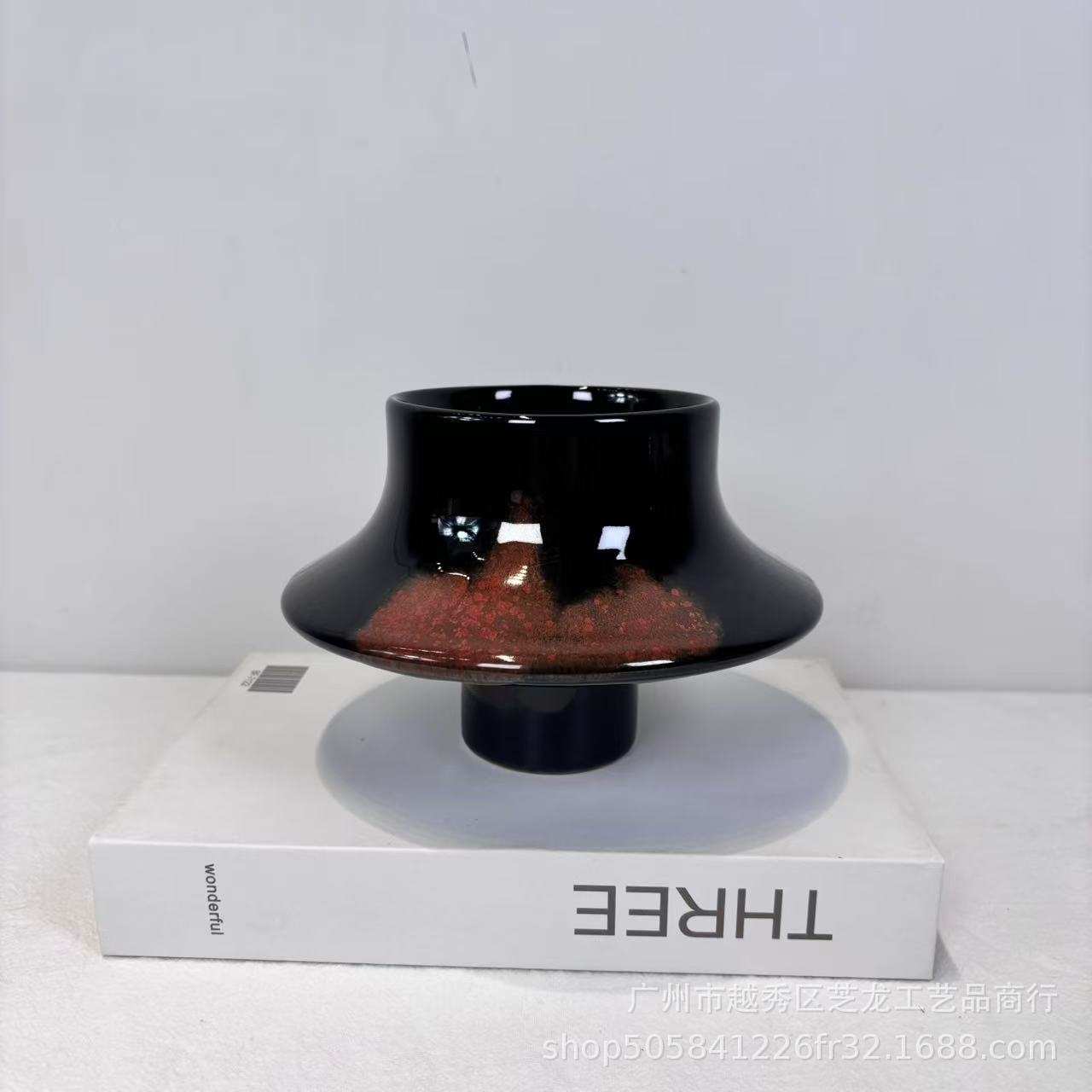 新中式手工陶瓷花器创意佛塔摆件花瓶样板房售楼部居家软装饰品