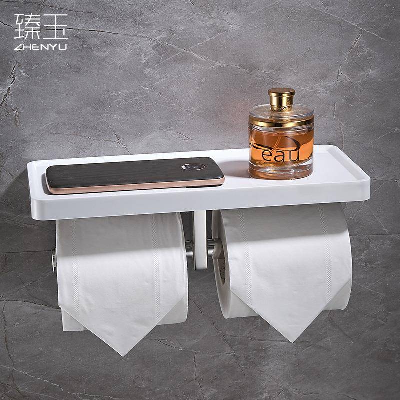 卫生间卷纸架304不锈钢纸巾架免打孔厕纸架纸巾盒浴室收纳架