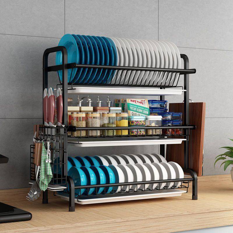 304不锈钢碗架沥水架厨房置物架晾放碗筷碗碟收纳盒沥盘碗收中高