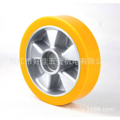 源头工厂直供200X50X60mm欧洲款铝芯聚氨酯（PU）20mm厚胶脚轮