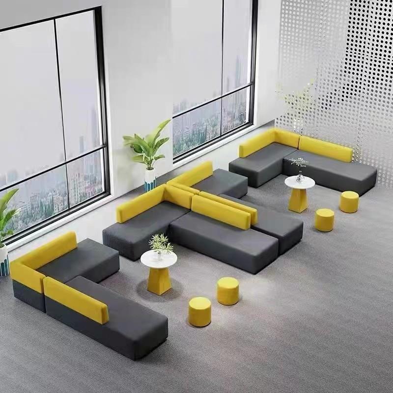 洽谈区办公室会客区接待区等候区组合转角沙发公司前台休闲沙发