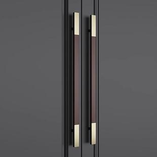 玻璃门拉手实木制胡桃木色餐厅把手青古铜包厢大把手酒店推拉拉手