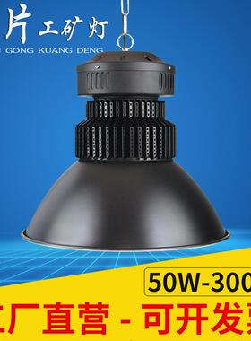 黑色鳍片工矿灯led厂房灯车间仓库天棚灯工业照明吊灯罩子50W300W