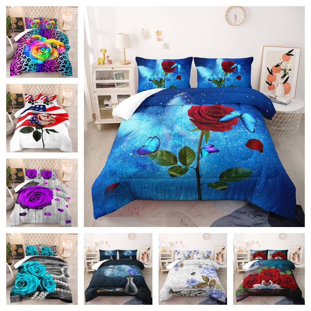 直销被子玫瑰胖被数码印花外贸羽丝棉被