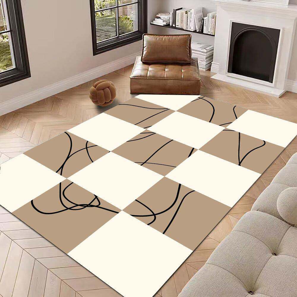 圈绒客厅地毯现代简约家用茶几床边垫2024新款卧室地毯轻奢