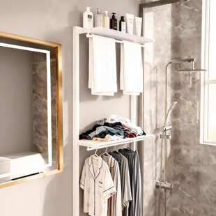 浴室置物架卫生间毛巾架挂衣架墙上壁挂墙面多层收纳架晾衣架挂钩