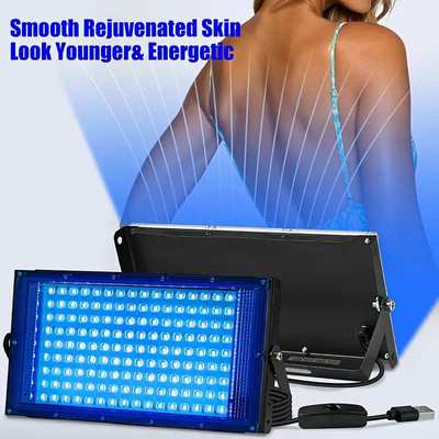 144LEDsUSB晒黑灯4/3/2/1个装460nm全蓝灯便携式面部晒黑灯日光浴