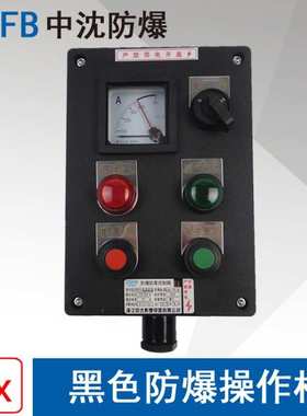 LBZ58A2B1D2K1防爆操作柱2灯2钮1表1开关黑色塑料防爆防腐控制箱